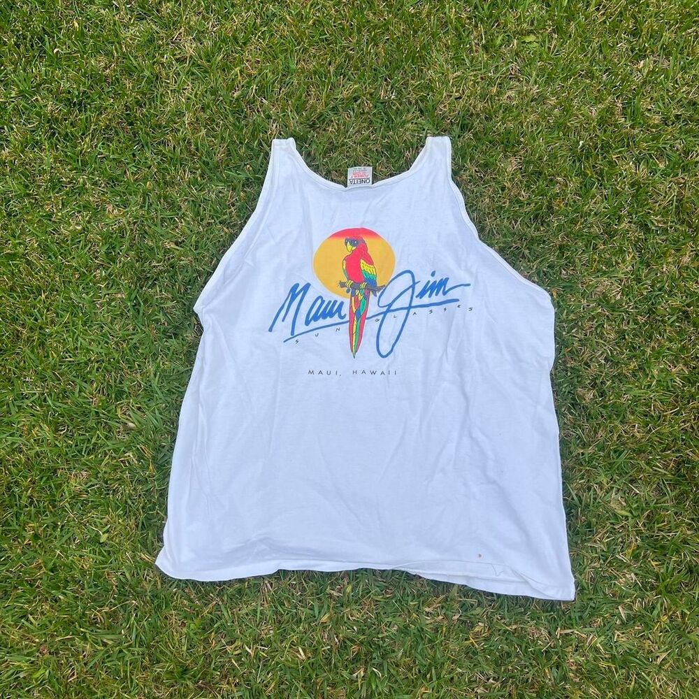 Maui Jim y2k tank top Mens size XL 1990s Parrot